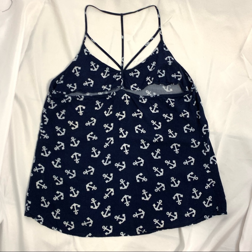 No Boundaries Navy & Grey Anchor T-back Tank Top - size XL - Picture 7 of 10